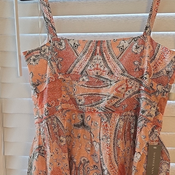 Ann Taylor Orange Sleeveless Midi Sundress - Picture 8 of 15